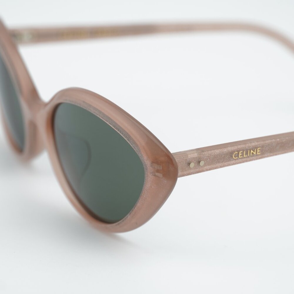 Celine CL40264U 74N Sunglasses Pink Glitter Cat Eye Frame, Green Lenses - Picture 8 of 10